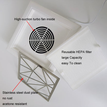 professional nail equipment 404 built-in manicure nail art vacuum cleaner dust extractor machine